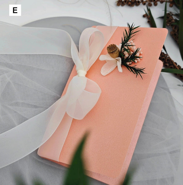 Original Handmade Anniversary Greeting Card, Creative Birthday Greeting Card, Beautiful Valentine's Day Greeting Card, Unique Wedding Greeting Card, Dried Flower Bowknot Greeting Cards-Grace Painting Crafts
