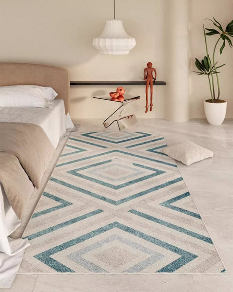 Unique Geometric Modern Rug Placement Ideas for Dining Room, Abstract Contemporary Modern Rugs for Living Room,Large Modern Rugs for Bedroom-Grace Painting Crafts