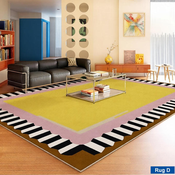 Colorful Modern Rugs for Living Room, Dining Room Geometric Modern Rugs, Mid Century Modern Rugs, Contemporary Modern Rugs under Coffee Table-Grace Painting Crafts