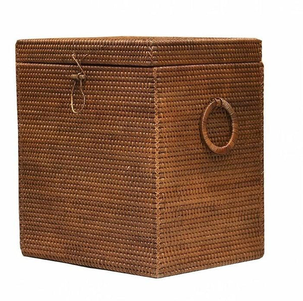 Large Rectangular Storage Baskets, Storage Baskets for Bathroom, Rattan Storage Baskets, Storage Basket with Lid, Storage Baskets for Clothes-Grace Painting Crafts