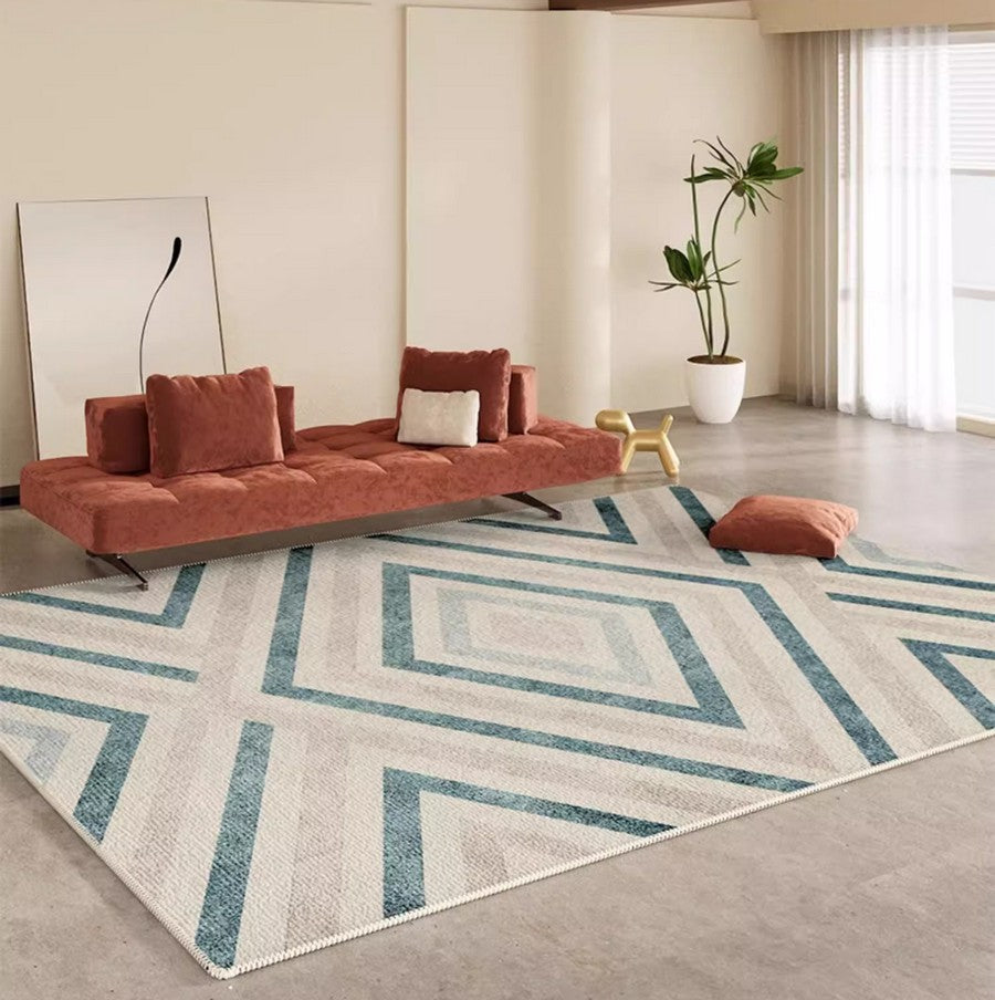 Unique Geometric Modern Rug Placement Ideas for Dining Room, Abstract Contemporary Modern Rugs for Living Room,Large Modern Rugs for Bedroom-Grace Painting Crafts