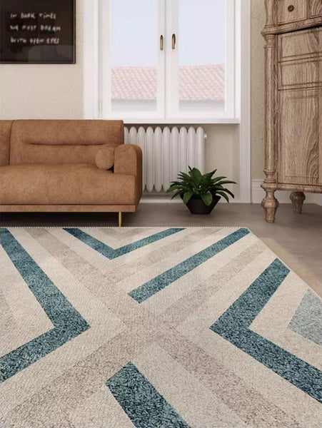 Unique Geometric Modern Rug Placement Ideas for Dining Room, Abstract Contemporary Modern Rugs for Living Room,Large Modern Rugs for Bedroom-Grace Painting Crafts