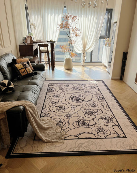 Simple Large Modern Rugs for Living Room, Abstract Modern Rugs for Bedroom, Contemporary Geometric Modern Rugs, Modern Rugs for Dining Room-Grace Painting Crafts