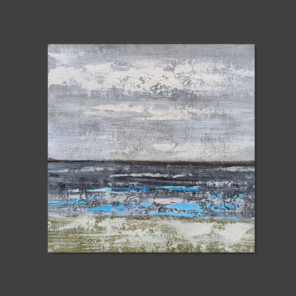 Contemporary Wall Art Paintings, Acrylic Paintings for Living Room, Large Simple Modern Art, Blue Abstract Acrylic Painting-Grace Painting Crafts