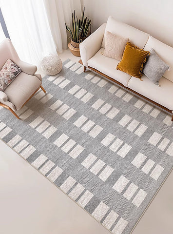 Modern Floor Rugs for Bedroom, Dining Room Floor Rug, Large Gray Floor Rugs for Living Room, Extra Large Geometric Modern Rugs for Office-Grace Painting Crafts