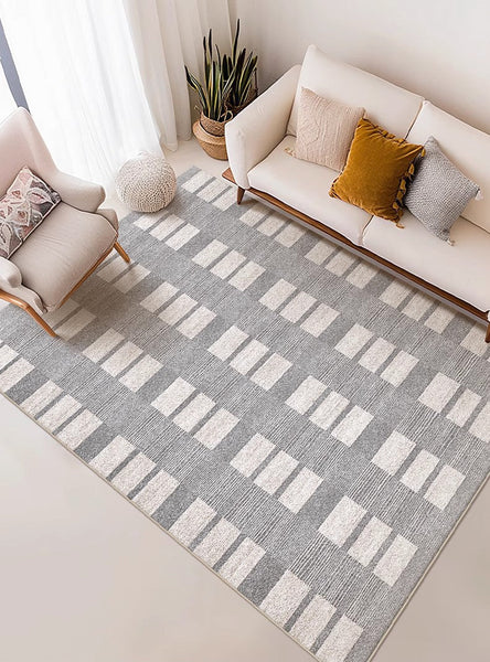 Dining Room Floor Rug, Large Gray Floor Rugs for Living Room, Modern Floor Rugs for Bedroom, Extra Large Geometric Modern Rugs for Office-Grace Painting Crafts