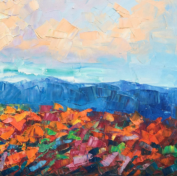 Autumn Mountain Painting, Canvas Painting for Bedroom, Landscape Painting on Canvas, Wall Art Painting, Custom Original Oil Paintings-Grace Painting Crafts
