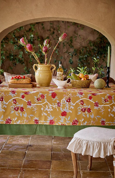 Farmhouse Table Cloth, Dining Room Flower Table Cloths, Large Square Tablecloth for Round Table, Extra Large Rectangular Table Covers for Kitchen-Grace Painting Crafts