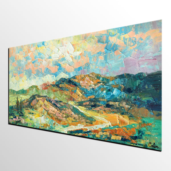 Landscape Painting, Autumn Mountain Painting, Original Wall Art, Custom Canvas Art, Original Artwork, Canvas Painting, Oil Painting-Grace Painting Crafts
