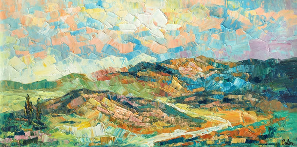 Landscape Painting, Autumn Mountain Painting, Original Wall Art, Custom Canvas Art, Original Artwork, Canvas Painting, Oil Painting-Grace Painting Crafts