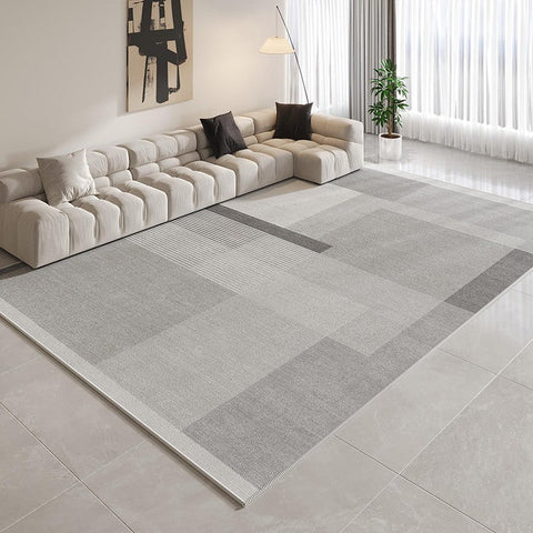 Geometric Modern Rugs for Dining Room, Contemporary Modern Rugs for Bedroom, Gray Modern Rugs for Living Room, Abstract Grey Modern Rugs for Sale-Grace Painting Crafts