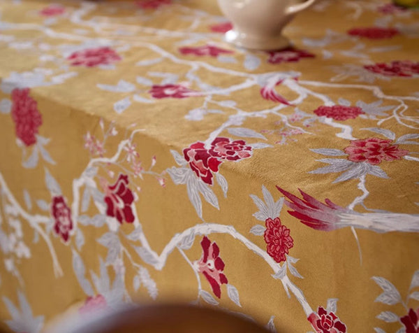 Farmhouse Table Cloth, Dining Room Flower Table Cloths, Large Square Tablecloth for Round Table, Extra Large Rectangular Table Covers for Kitchen-Grace Painting Crafts