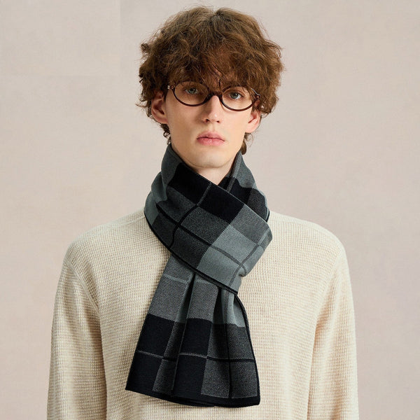 Business Casual Scarf for Men, Long Wool Man Scarf, Men's Winter Scarves, Formal Men Scarf Styles, Fashion Men Scarf, Unique Gifts for Men, Men's Wool Scarf Winter-Grace Painting Crafts