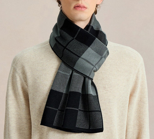 Business Casual Scarf for Men, Long Wool Man Scarf, Men's Winter Scarves, Formal Men Scarf Styles, Fashion Men Scarf, Unique Gifts for Men, Men's Wool Scarf Winter-Grace Painting Crafts