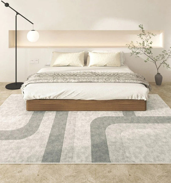 Abstract Modern Rugs for Living Room, Modern Rugs under Dining Room Table, Simple Geometric Carpets for Kitchen, Contemporary Modern Rugs Next to Bed-Grace Painting Crafts