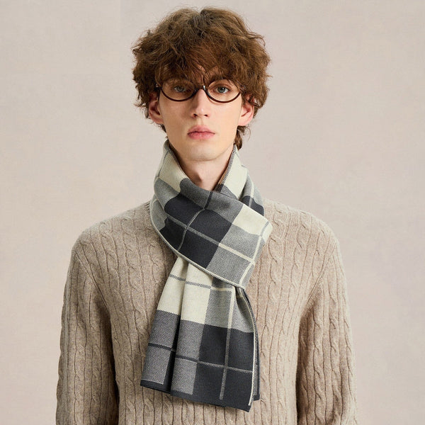 Long Wool Man Scarf, Men's Winter Scarves, Business Casual Scarf for Men, Formal Men Scarf Styles, Fashion Men Scarf, Unique Gifts for Men, Men's Wool Scarf Winter-Grace Painting Crafts