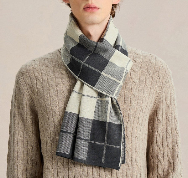 Long Wool Man Scarf, Men's Winter Scarves, Business Casual Scarf for Men, Formal Men Scarf Styles, Fashion Men Scarf, Unique Gifts for Men, Men's Wool Scarf Winter-Grace Painting Crafts