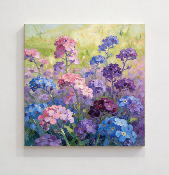 Still Life Painting, Sunny Wild Myosotis, Small Canvas Wall Art, Hand Painted Canvas Art, Original Flower Paintings, Buy Small Art Online-Grace Painting Crafts
