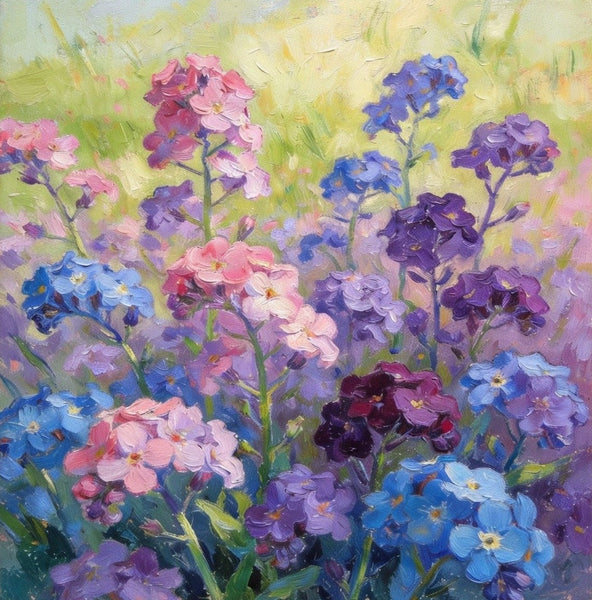Still Life Painting, Sunny Wild Myosotis, Small Canvas Wall Art, Hand Painted Canvas Art, Original Flower Paintings, Buy Small Art Online-Grace Painting Crafts