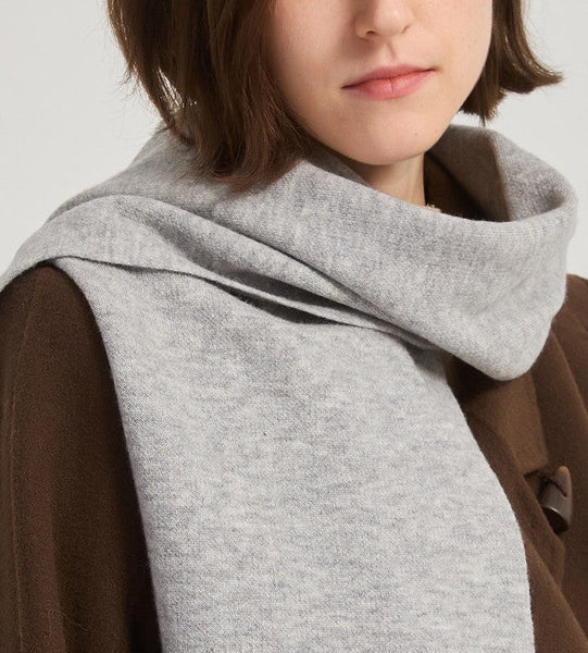 Casual Scarf for Women, Birthday Gift for Girl, Modern Wool Scarf for Women, Gray Soft Cashmere Scarf for Women, Cold Weather Scarves, Winter Wool Scarf-Grace Painting Crafts