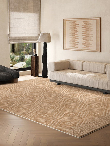 Bedroom Floor Rugs, Geometric Contemporary Rugs for Dining Room, Extra Large Modern Rugs for Living Room, Oversized Modern Rug for Living Room-Grace Painting Crafts