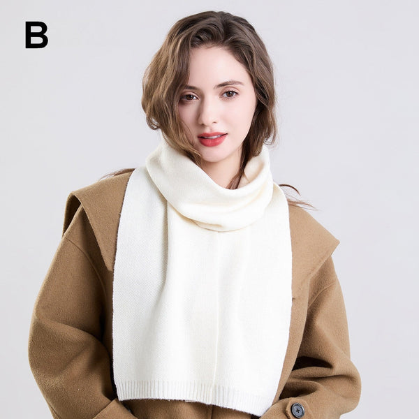 Cold Weather Scarves, Small Soft Scarf for Women, Modern Wool Scarf for Women, White Casual Scarf for Women-Grace Painting Crafts