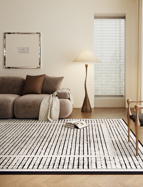 Mid Century Modern Rugs for Bedroom, Large Modern Rugs for Living Room, Contemporary Abstract Rugs under Dining Room Table-Grace Painting Crafts