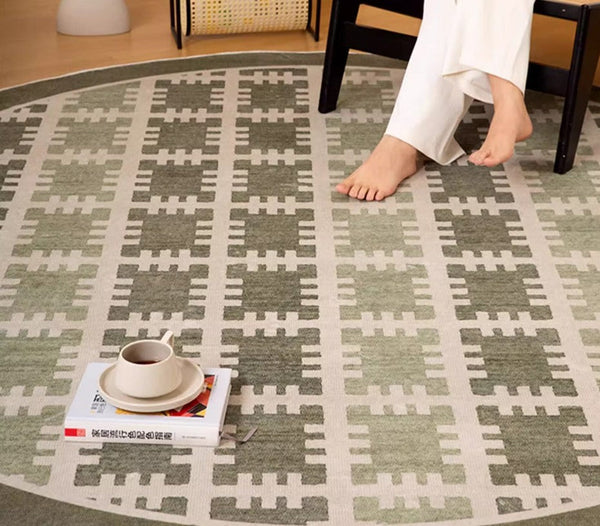 Bedroom Abstract Modern Area Rugs, Contemporary Modern Rug for Living Room, Circular Modern Rugs under Chairs, Geometric Round Rugs for Dining Room