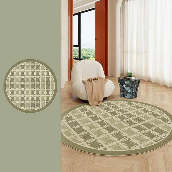 Bedroom Abstract Modern Area Rugs, Contemporary Modern Rug for Living Room, Circular Modern Rugs under Chairs, Geometric Round Rugs for Dining Room-Grace Painting Crafts