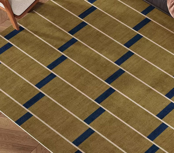 Large Modern Rugs for Living Room, Mid Century Modern Rugs for Bedroom, Abstract Geometric Modern Rugs, Green Modern Rugs for Dining Room-Grace Painting Crafts