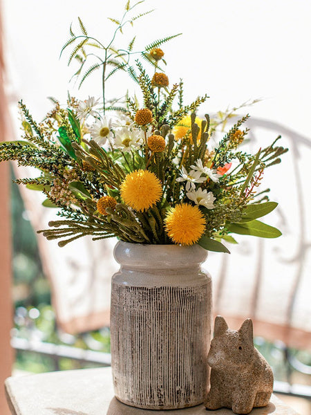 Beautiful Modern Artificial Flowers for Dining Room Table, Dandelion, Wheat Branch, Eucalyptus Globulus, Unique Flower Arrangement for Home Decoration-Grace Painting Crafts