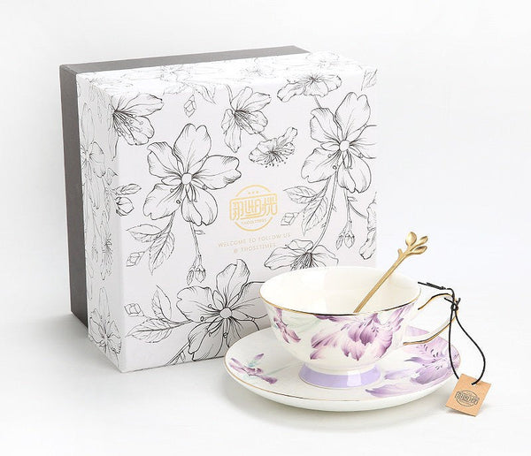 Elegant Coffee Cup, Porcelain Coffee Cup, Ceramic Tea Cup Set, Luxury Tea Cup with Saucer, Porcelain Tea cups, British Tea Cup Set, Afternoon Tea Cup with Saucer Set-Grace Painting Crafts