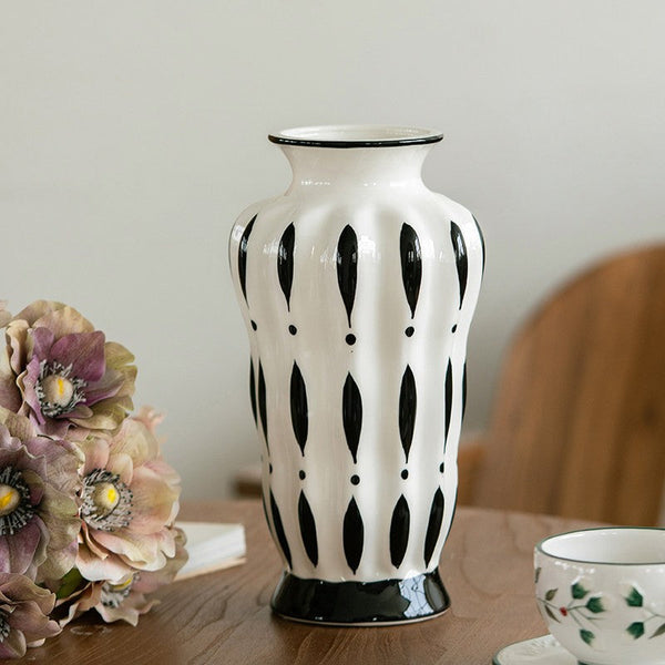 Modern Flower Vases on Table, Porcelain Flower Vases, Water Holding Flower Vases, Handmade Bouquet Ceramic Vases-Grace Painting Crafts