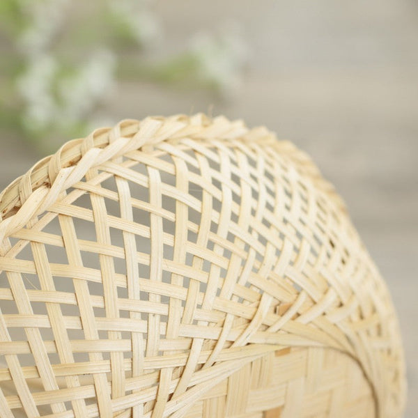 Lovely Cute Picnic Food Basket, Bamboo Basket for Food, Natural Fruit Basket Kitchen Storage Baskets, Natural Hand-woven Bamboo Basket-Grace Painting Crafts