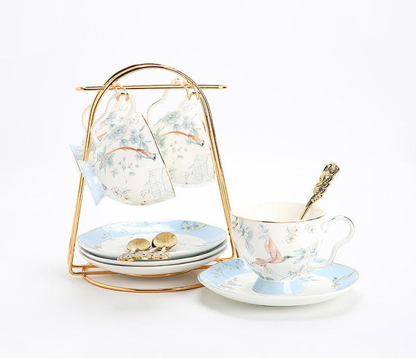 Ceramic Tea Cup Set, Luxury Tea Cup with Saucer, Porcelain Coffee Cup, Elegant Coffee Cup, Porcelain Tea cups, British Tea Cup Set, Afternoon Tea Cup with Saucer Set-Grace Painting Crafts