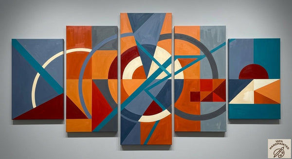 Abstract Acrylic Paintings, Hand Painted Canvas Art, Large Modern Paintings for Bedroom, Geometric Contemporary Art-Grace Painting Crafts