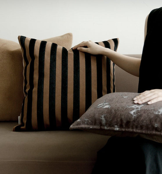 Large Modern Decorative Pillows for Sofa, Contemporary Cushions for Interior Design, Brown Modern Throw Pillows for Couch-Grace Painting Crafts