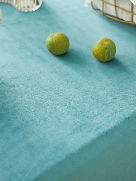Ramie Velvet Rectangle Tablecloth for Home Decoration, Blue Square Tablecloth for Round Table, Modern Blue Table Cloth for Dining Room Table-Grace Painting Crafts