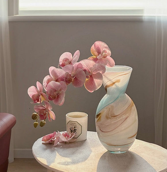 Flower Vases on Table, Handmade Glass Bud Vases, Vintage Small Glass Flower Vases, Water Holding Flower Vases-Grace Painting Crafts