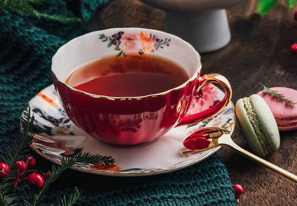 Beautiful British Tea Cups, Creative Porcelain Tea Cup Saucer Set, Elegant Ceramic Coffee Cups, 6.8 oz Tea Cup and Saucer in Gift Box-Grace Painting Crafts
