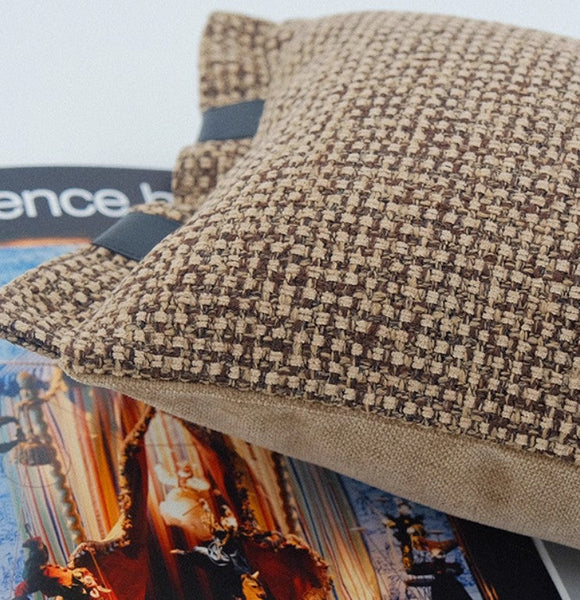 Contemporary Modern Sofa Pillow Covers, Brown Decorative Throw Pillows for Bedroom, Modern Throw Pillows for Couch, Modern Sofa Pillows for Interior Design-Grace Painting Crafts