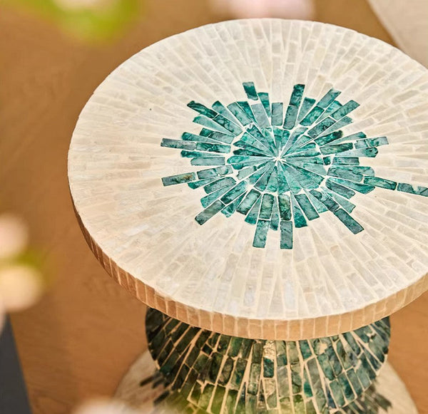 Modern Side Table, Shell Small Sofa Side Table, Contemporary Bedside Table, Bedside Small Side Table, Small End Table, Portable Casual Side Table, Creative Coffee Table, Contemporary Side Table-Grace Painting Crafts