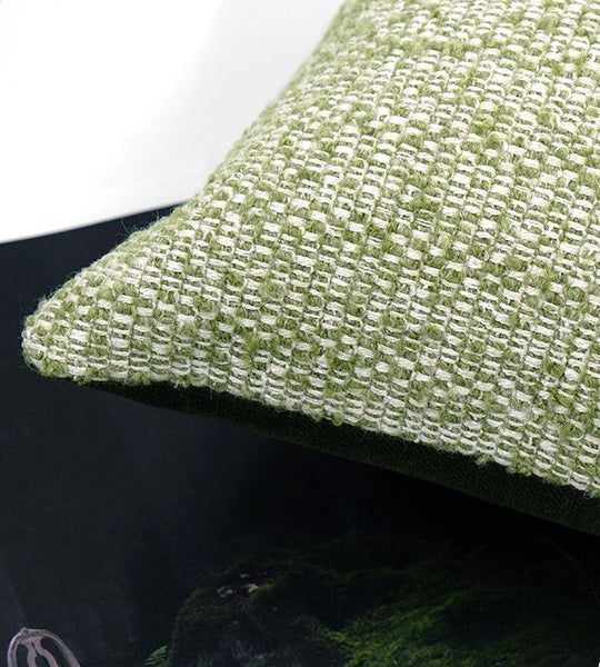 Green White Modern Sofa Pillows, Large Square Modern Throw Pillows for Couch, Simple Throw Pillow for Interior Design, Large Decorative Throw Pillows-Grace Painting Crafts