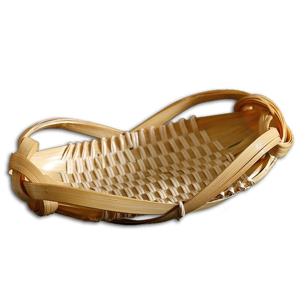 Natural Hand-woven Bamboo Basket, Lovely Cute Picnic Food Basket, Bamboo Basket for Food, Natural Fruit Basket Kitchen Storage Baskets-Grace Painting Crafts