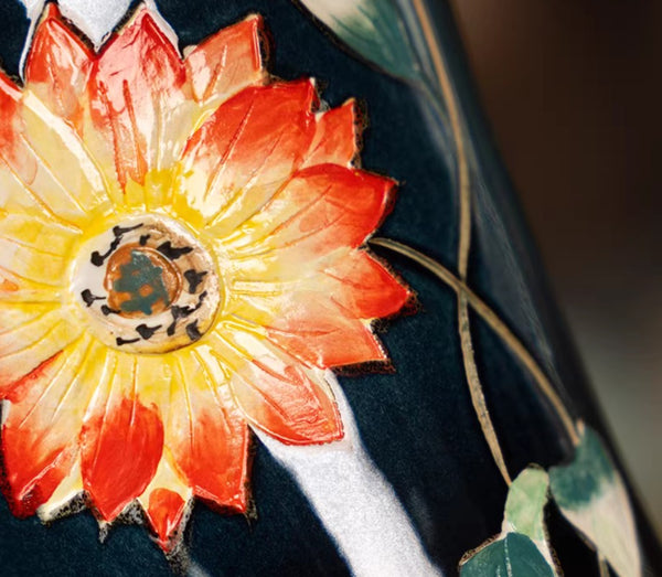 Ceramic Bouquet Vases, Sunflower Vases on Table, Porcelain Flower Vases, Dining Table Centerpiece, Handmade Water Holding Flower Vase-Grace Painting Crafts