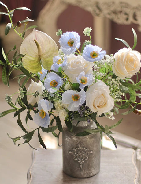 Large Bunch of Romantic Flowers, Table Centerpiece, Beautiful Spring Flower Arrangement for Home Decoration, Real Touch Artificial Floral for Living Room-Grace Painting Crafts