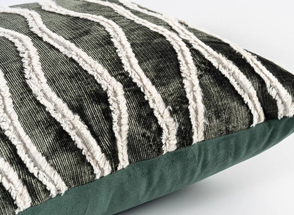 Large Simple Throw Pillow for Bedroom, Contemporary Pillows, Abstract Decorative Throw Pillows, Green Square Modern Throw Pillows for Couch-Grace Painting Crafts