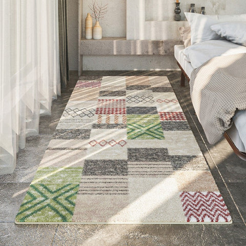 Modern Runner Rugs for Entryway, Contemporary Modern Rugs Next to Bed, Hallway Runner Rug Ideas, Geometic Modern Rugs for Dining Room-Grace Painting Crafts