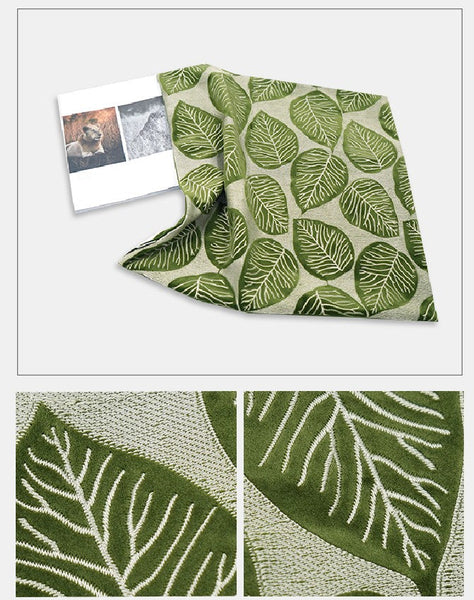 Contemporary Modern Sofa Pillows, Green Leaves Square Modern Throw Pillows for Couch, Simple Decorative Throw Pillows, Large Throw Pillow for Interior Design-Grace Painting Crafts