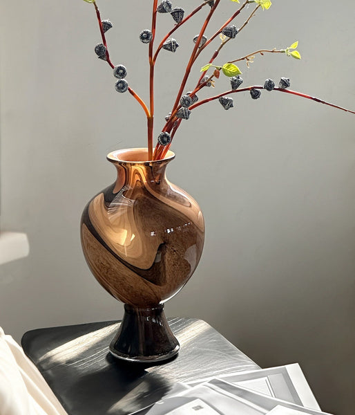 Vintage Glass Flower Vases, Water Holding Flower Vases, Handmade Glass Bud Vases, Flower Vases on Table-Grace Painting Crafts